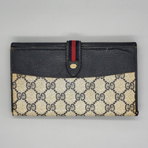 Gucci Logo Web Vintage Wallet - Picture 1 of 16